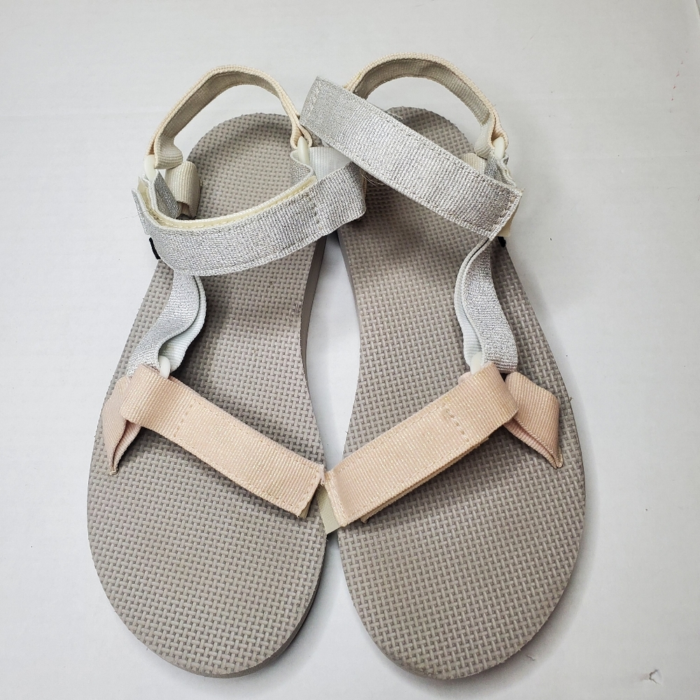 Teva Womens Original Universal Metallic Pearl Pink Multi Hiking Sandals Size 9